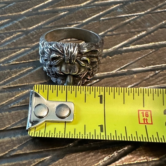 Sterling Lion ring size 10 - Picture 8 of 10